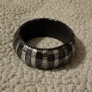 Silver and grey bangle